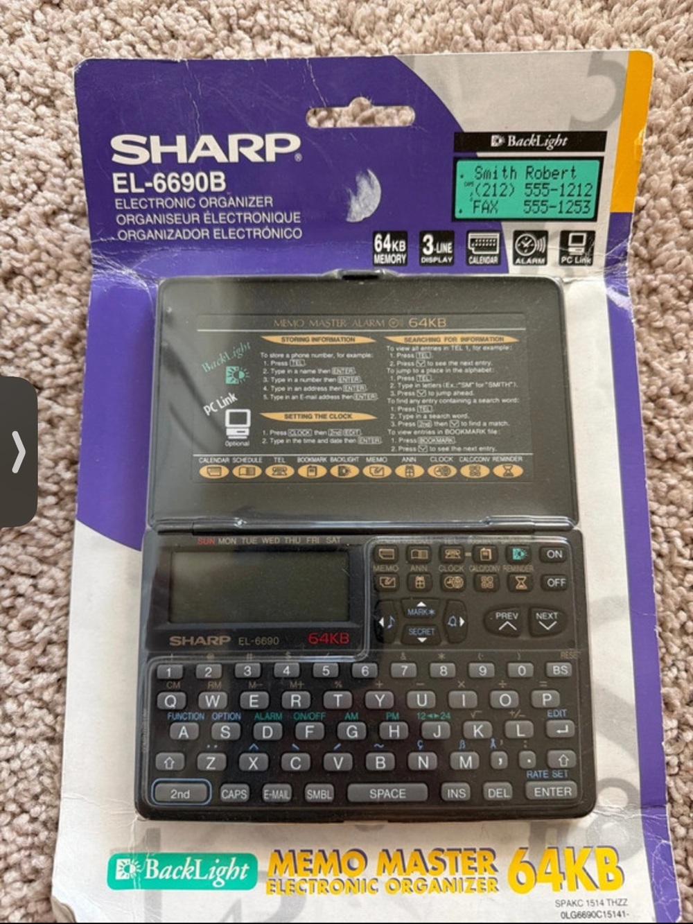 New Sharp EL-6690B Electronic Organizer - Black